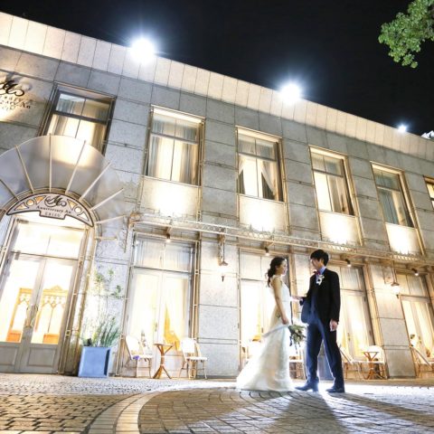 アニバーサリーアン恵比寿　パーティレポート　外観　夜　ご新郎ご新婦